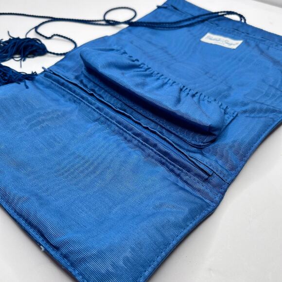 Crabtree & Evelyn London Royal Blue Jewelry Roll Soft Case with Tassels - Picture 2 of 7